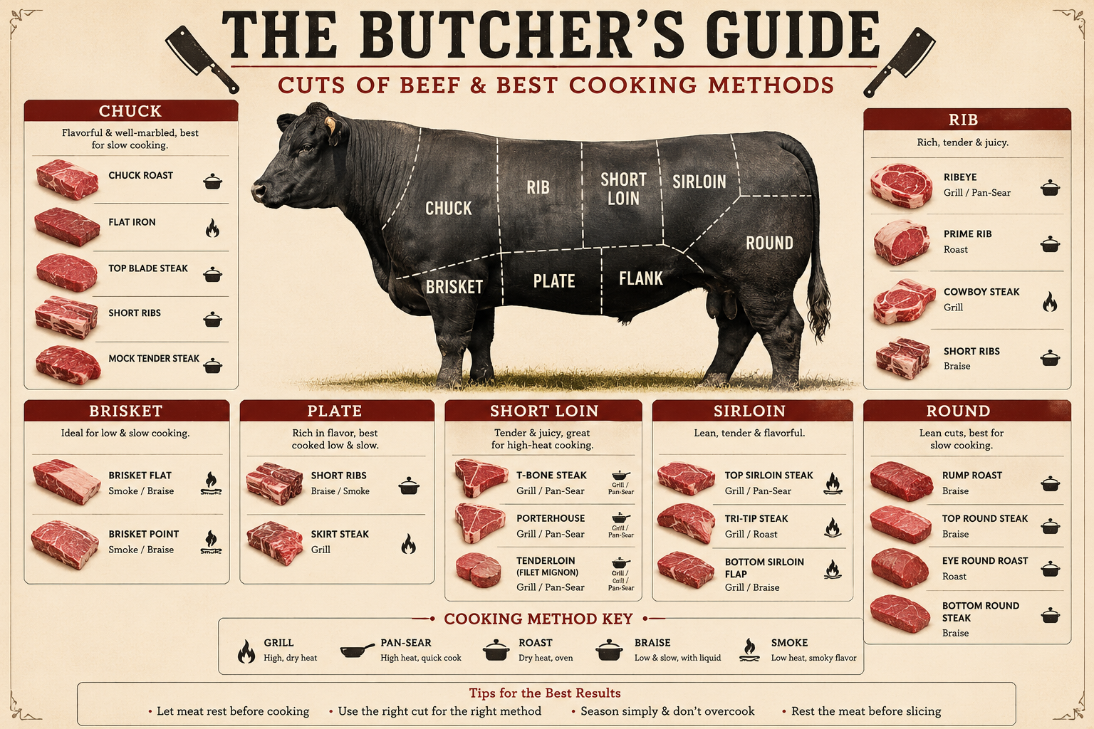 Beef cuts diagram