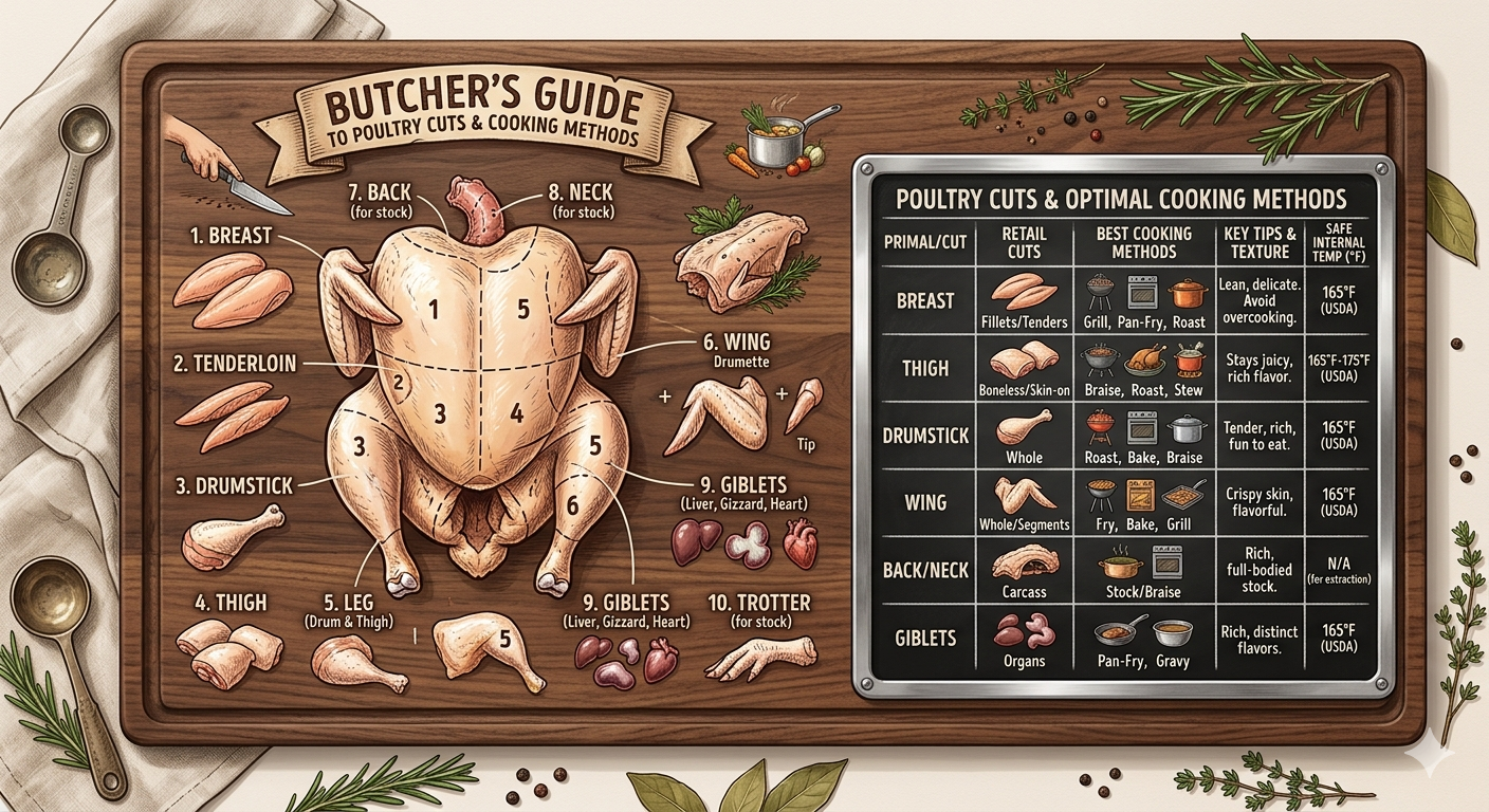 Poultry cuts diagram
