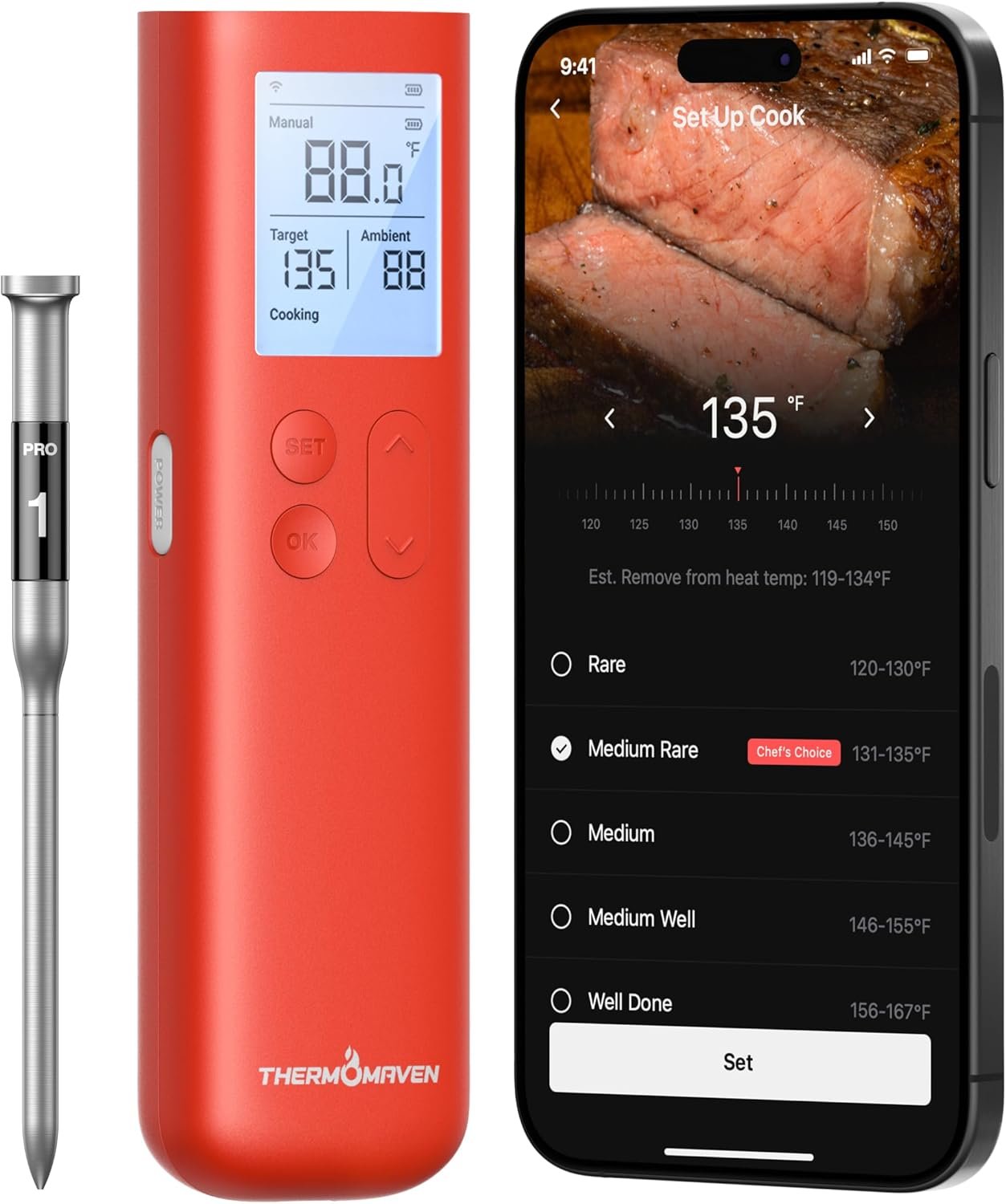 ThermoMaven Wireless Leave-In Meat Thermometer