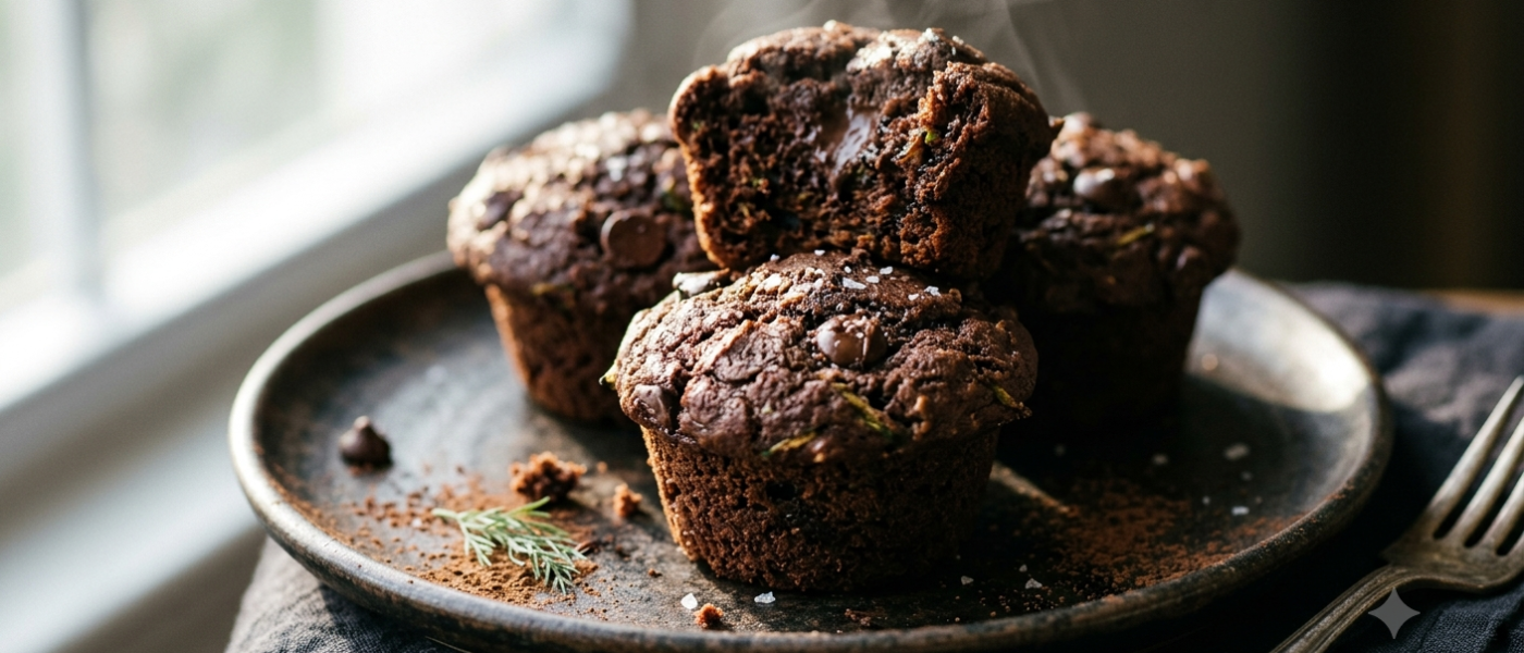 Double Chocolate Zucchini Muffins