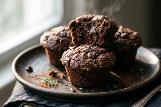 Double Chocolate Zucchini Muffins